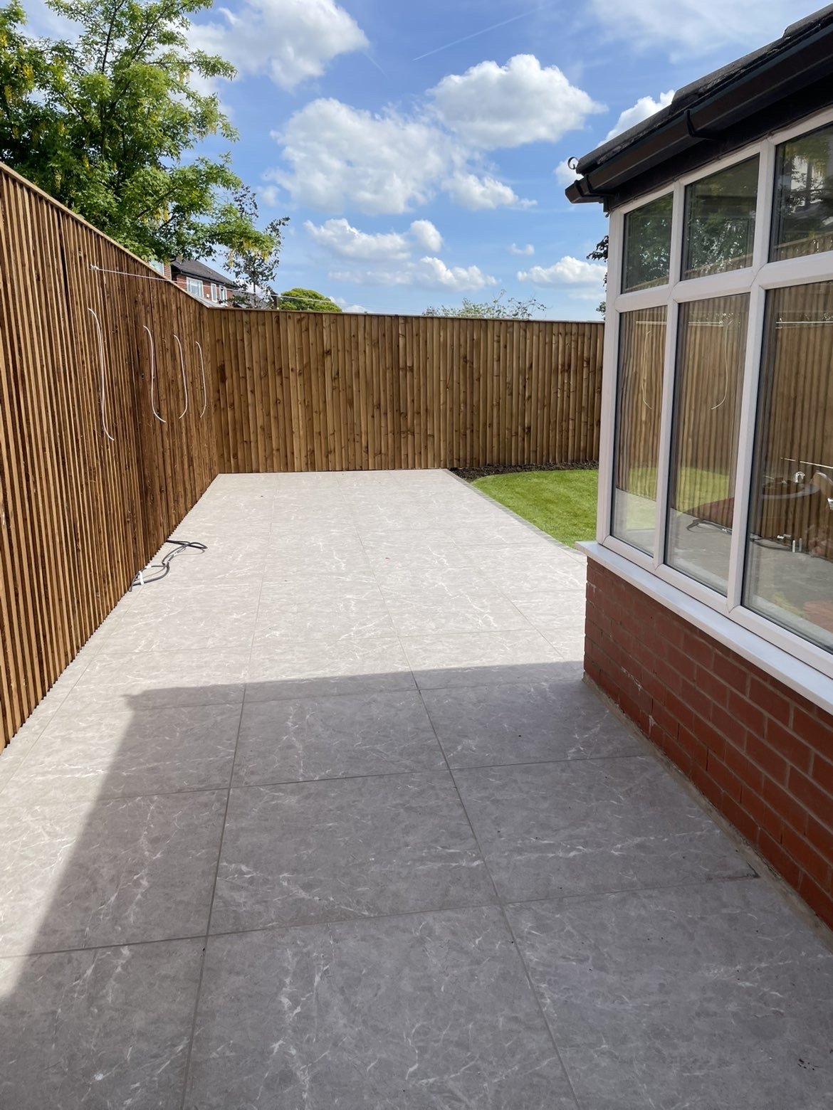 New light grey patio after renovation