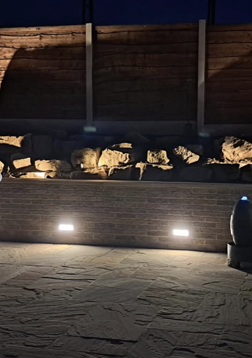 Patio with night lighting